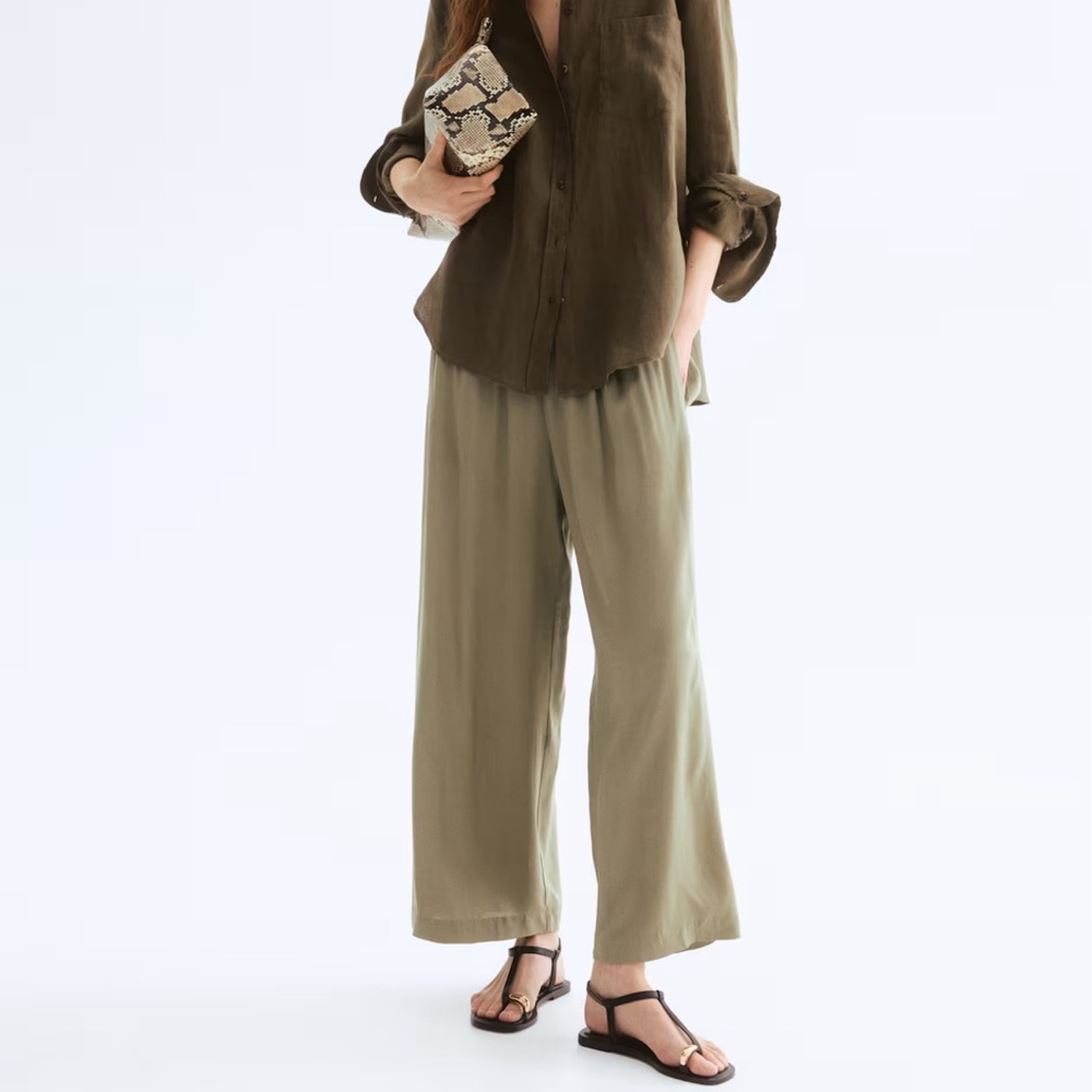 H&M Green Wide Leg Pant